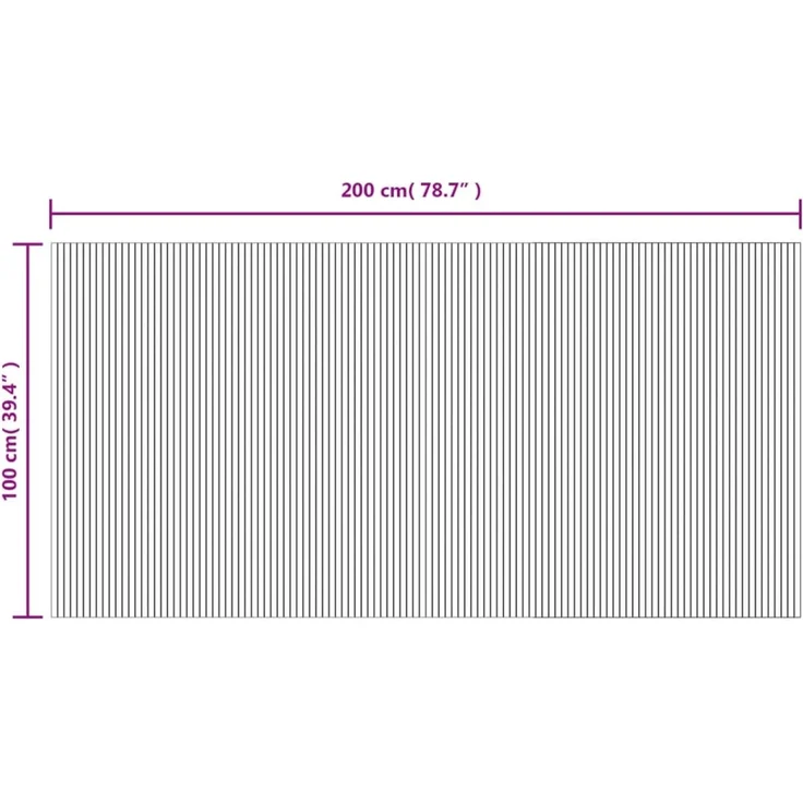 vidaXL Teppich Rechteckig Grau 100x200 cm Bambus 376808 – Bild 8