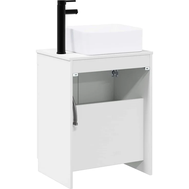 vidaXL Waschbeckenschrank Weiß 54 x 41 x 100 cm Holzwerkstoff 3404232 – Bild 7