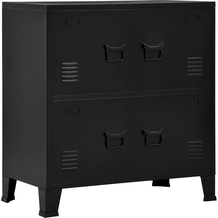 vidaXL Lagerschrank Industrial Schwarz 75x40x80 cm Stahl 145358