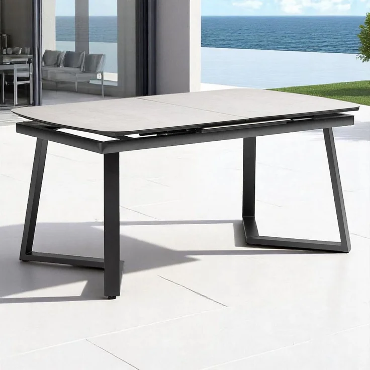 Kettler Gartentisch Ausziehtisch 160/210 x 95 cm Aluminium Keramikglas Anthrazit – Bild 2