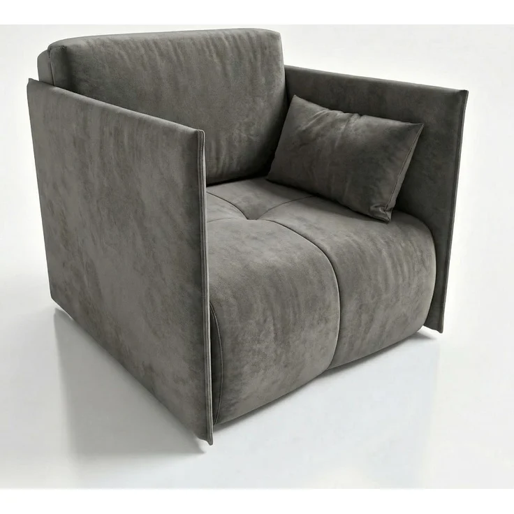 Wohnero24 Design Schlafsessel NESSA 1 - Komfortbett 80x195 cm - mit Bettkasten - Dunkel Grau – Bild 3