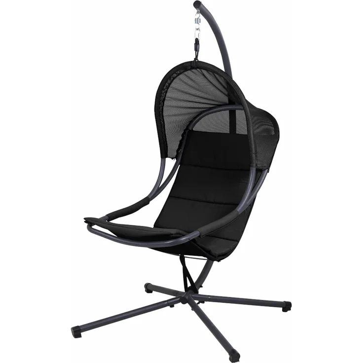 Siena Garden Hängesessel LAGOMA black Hängekorb mit Kissenauflage – Bild 1