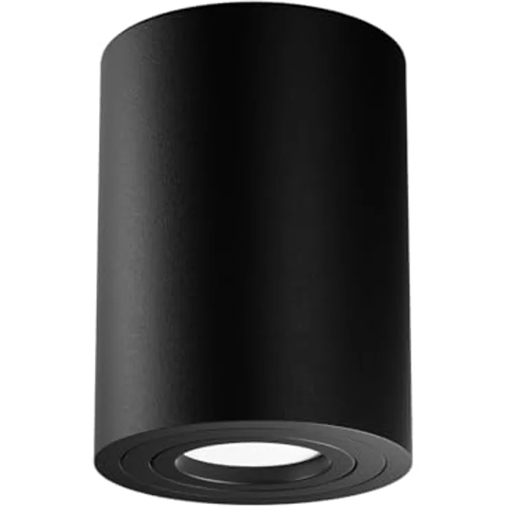 MAYTONI ATOM Deckenlampe – Flacher GU10 Deckenspot aus Aluminium, schwenkbar und LED fähig, für Küche, Flur, Wohnzimmer – Schwarz