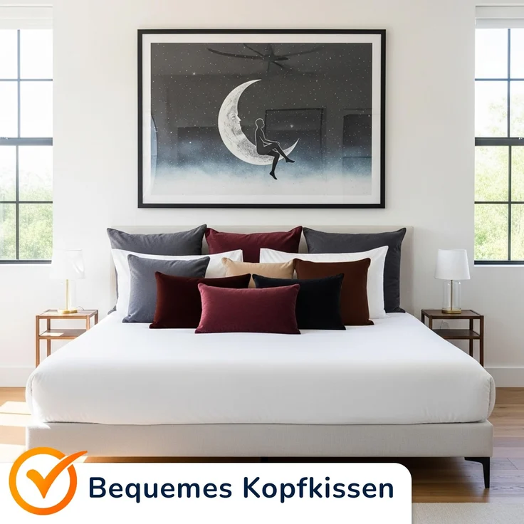 MSS Kissenbezug 2er Set - 40x80 cm - Burgund – Bild 4