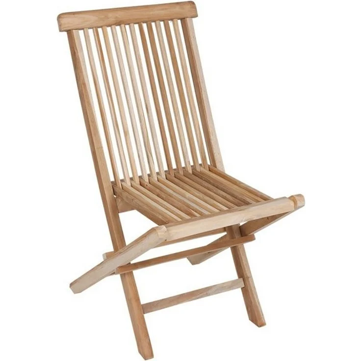 Spetebo Gartenstuhl Teak Klappstuhl natur - 90 x 50 cm (Stück, 1 St), klappbarer Gartenstuhl aus Teakholz – Bild 3