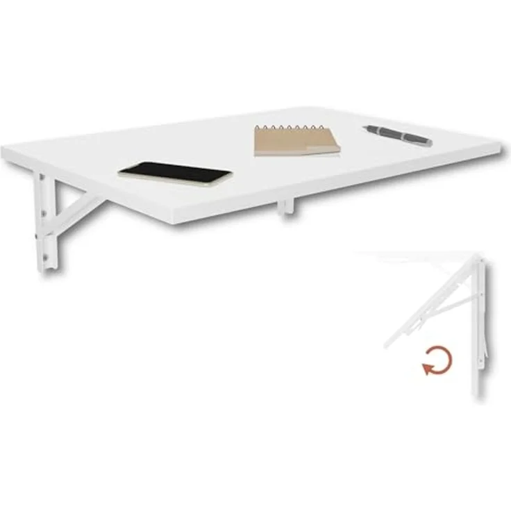 KDR Produktgestaltung Klapptisch 60x40 Wandklapptisch Esstisch Küchentisch Schreibtisch Wand Tisch, Weiß – Bild 1