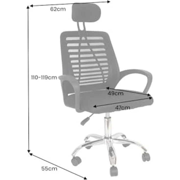 riess-ambiente Bürostuhl YOGA schwarz - höhenverstellbar, drehbar, ergonomisch, mit Armlehne (Einzelartikel, 1 St), verstellbarer Bürostuhl mit Rollen - ideal für Arbeitszimmer und Büro – Bild 3