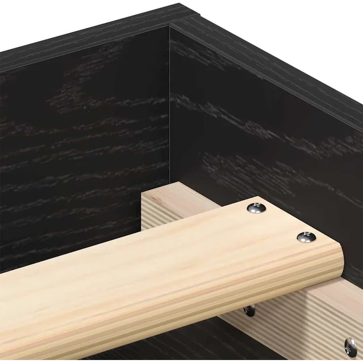 vidaXL Bettgestell ohne Matratze Schwarz Eichen-Optik 120x190 cm 3329337 – Bild 8