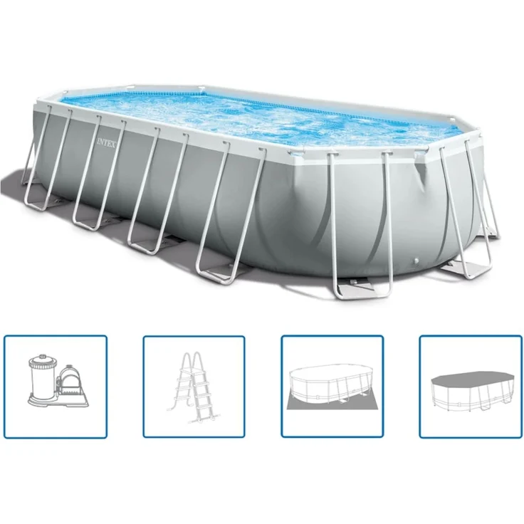 INTEX Prism Frame Pool , 610 x 305 x 122 cm, oval – Bild 1