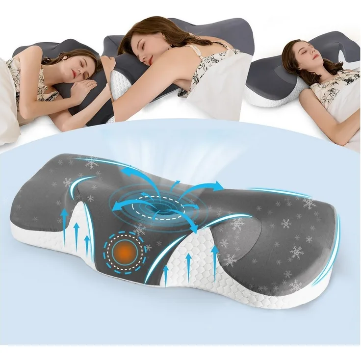 Esun Kopfkissen Nackenstützkissen, Kopfkissen Memory Foam, Kissen Seitenschläferkissen, Füllung: Rückstellschaum, Seitenschlafer, Rückenschlafer, Bauchschlafer, Set, Kissen, Pillow Kissen für Seiten, Rücken & Bauchschläfer