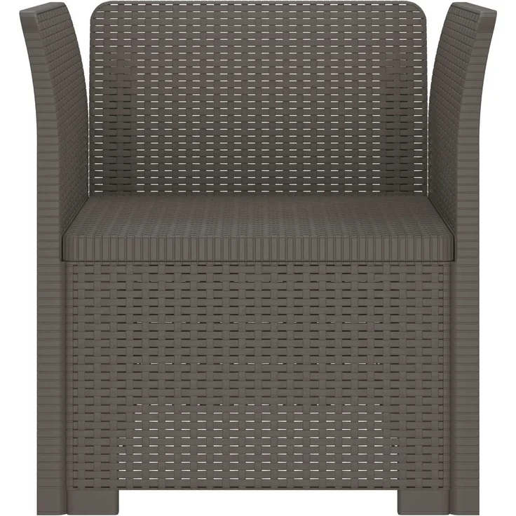 vidaXL 1-Sitzer Sessel Rattan-Look PP Hellgrau 68 x 62 x 70,5 cm 8011851 – Bild 4