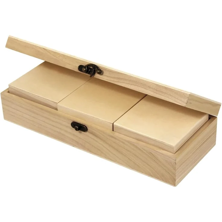 Holz Boxen-Set quadratisch FSC MixCredit, 1 Box á 32x12x7cm/3 Boxen... – Bild 2