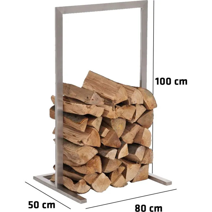 CLP Kaminholzständer Sidone,silber 80x100 cm