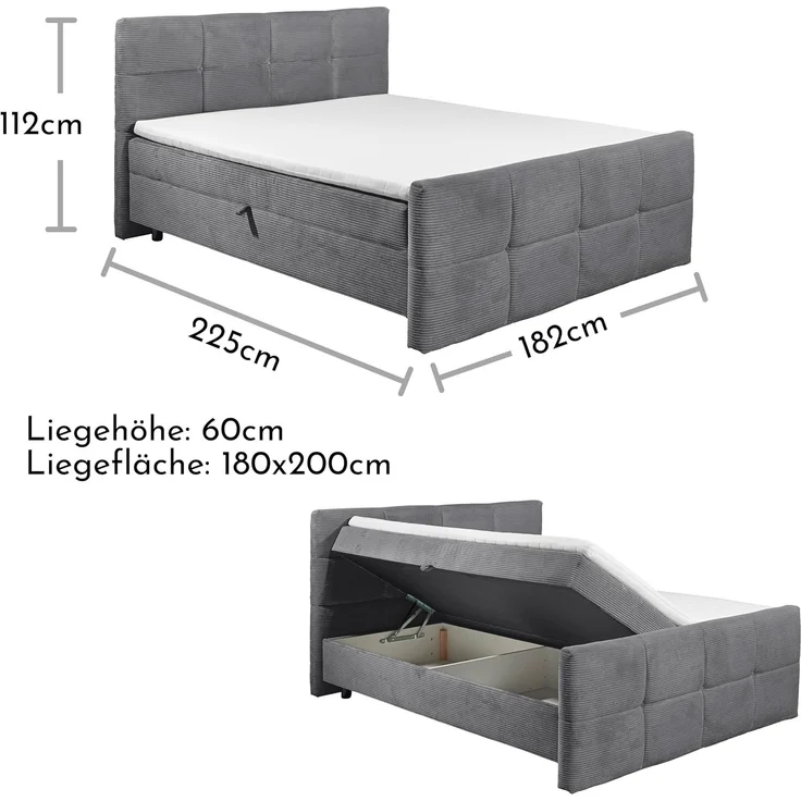 Boxbett Tijuana mit Bettkasten Breitcord – Bild 3