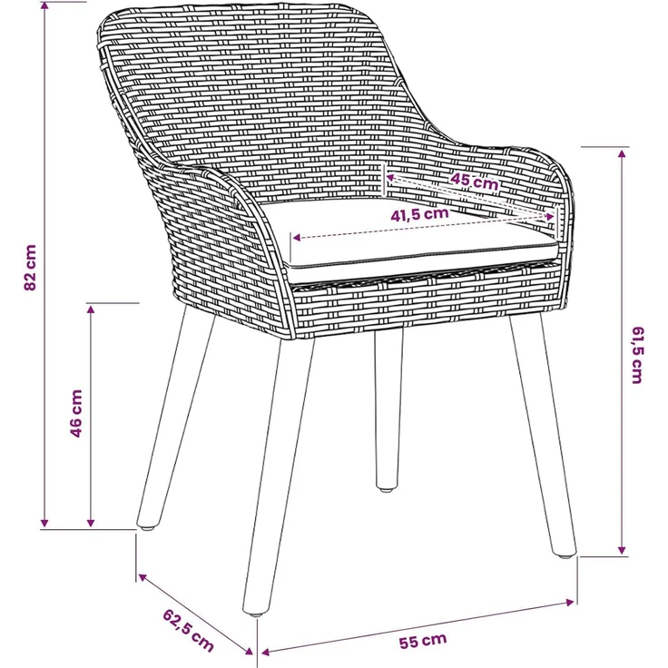 vidaXL Garten Essgruppe 7 stk. Hellgrau Poly-Rattan 3261716 – Bild 3