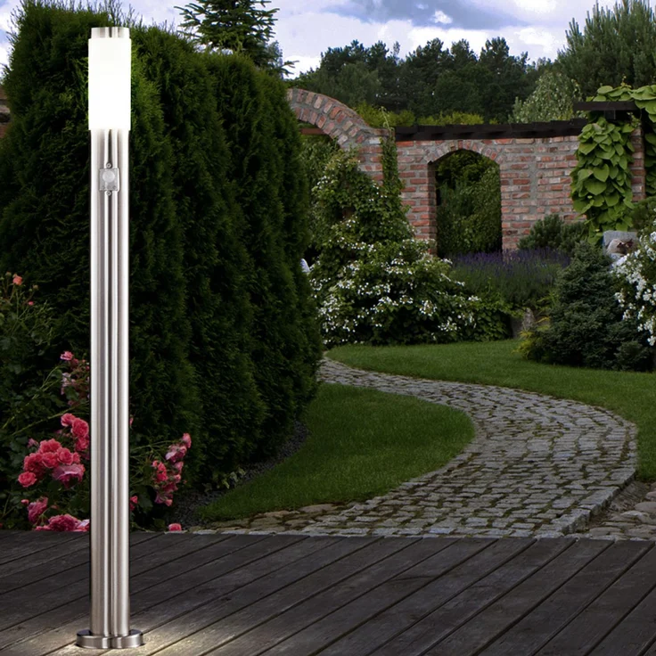Moderne Außenlampe aus Edelstahl mit Bewegungsmelder – Bild 4