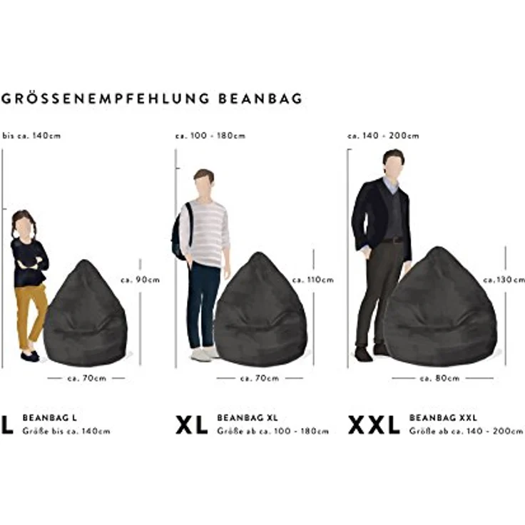Sitting Point Sitzsack Easy L, grau, kompakter Outdoor-Sitzsack mit individueller Anpassung und leichtem Transport. – Bild 3