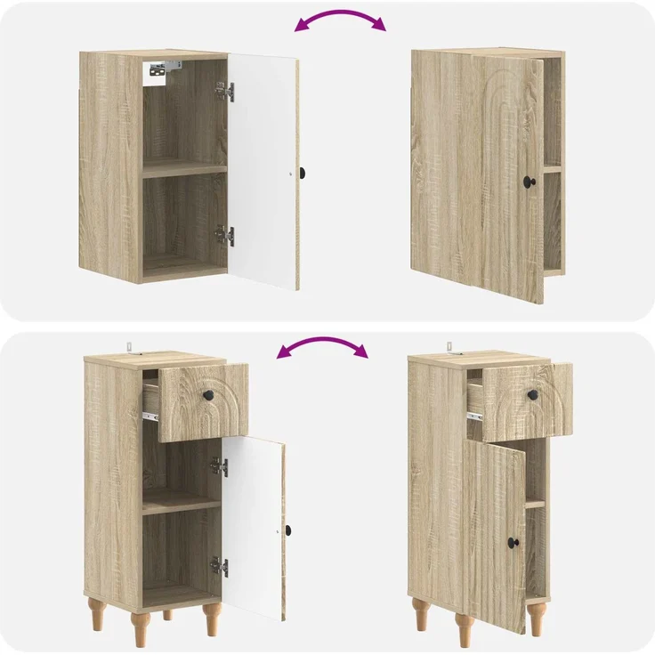 vidaXL 3-teiliges Badezimmer-Schranksystem ALKMAAR Sonoma-Eiche 3417749 – Bild 8