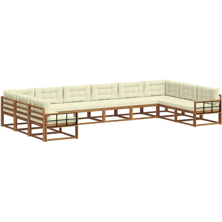 vidaXL Outdoor-Sofagarnitur 10 stk. 10-Sitzer Natur und Creme 3368248 – Bild 2