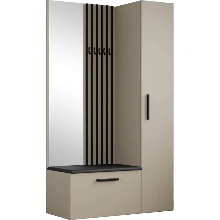 AX LIVING Kleiderschrank mit Spiegel Rosanno II 80,6 cm Kaschmir JS100 – Bild 6
