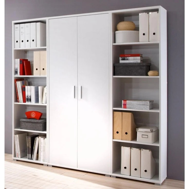 Büro-Set >Clermont< in Weiß - 184x186x35cm (BxHxT) – Bild 1