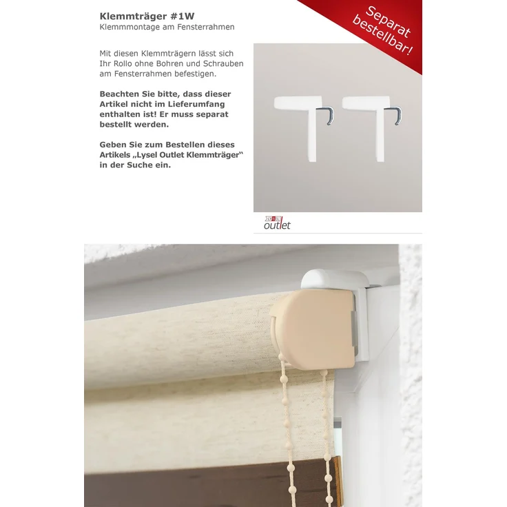 Lysel Outlet - Basisrollo Holzdekor Beige (B x H) 120x190 cm – Bild 8