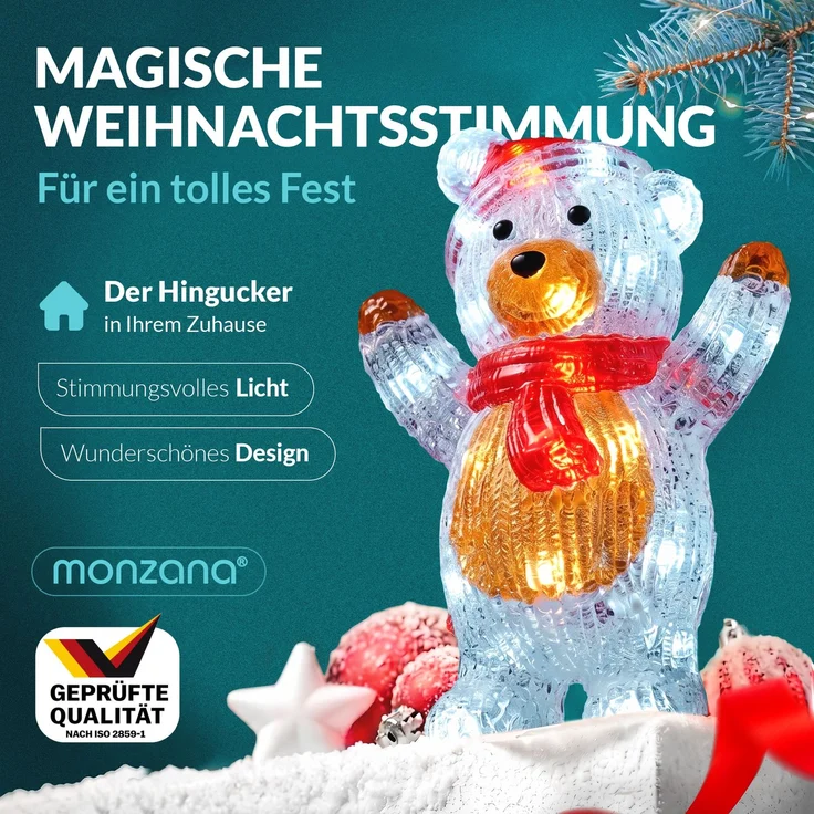 Deuba LED Acryl Figur Schneemann beleuchtet Weihnachtsdeko Weihnachten Weihnachtsfigur – Bild 2
