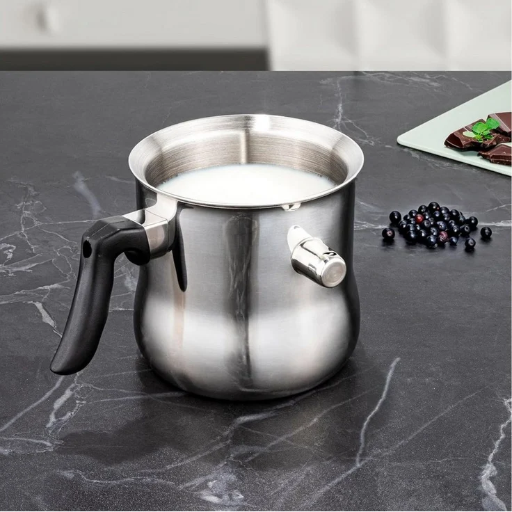 mucHome Milchtopf Milchtopf und Simmertopf 1,2 Liter doppelwandiger Edelstahl Topf – Bild 1