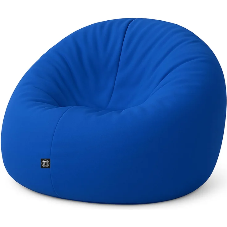 PATCH HOME 2 in 1 Funktion Sitzsack Sessel Bean Bag Sitzsäcke Gaming mit Reißverschluss bereits befüllt - Ø 125cm - Blau – Bild 1