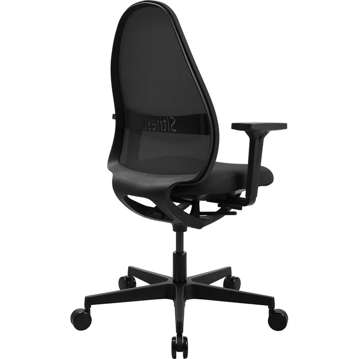 Sitness 'ART' Bürodrehstuhl, Stoff schwarz, 64 x 108 x 64 cm, höhenverstellbar und 110 kg belastbar – Bild 3