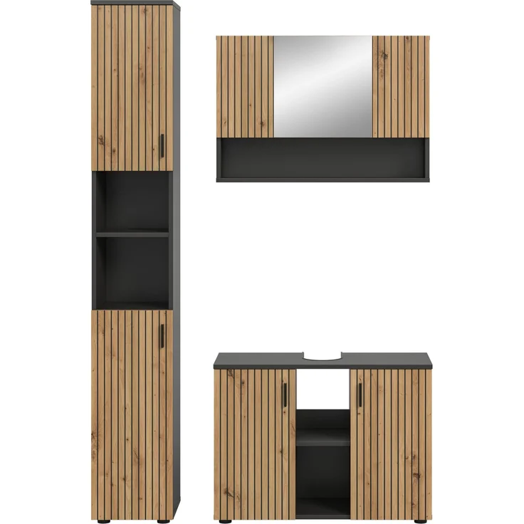 Badkombination B/H/T: 125x192x30 cm in Basalt Nachbildung und -- – Bild 2