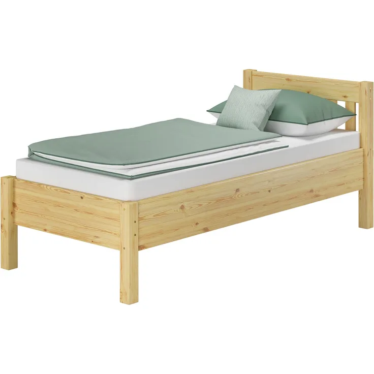 Hohes Holzbett 100x200 breites Seniorenbett Einzelbett V-60. 55-10