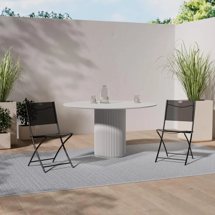 Hespéride - 4er-Set klappbare Gartenstühle Modula in Anthrazit- und Graphitgrau - Anthrazit/Graphit – Bild 2