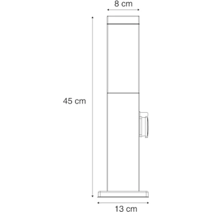 Qazqa Malios Außen Pollerleuchte, Wegeleuchte in Dunkelgrau, max. 15W, dimmbar, IP44, 45cm, e27 Fassung – Bild 4