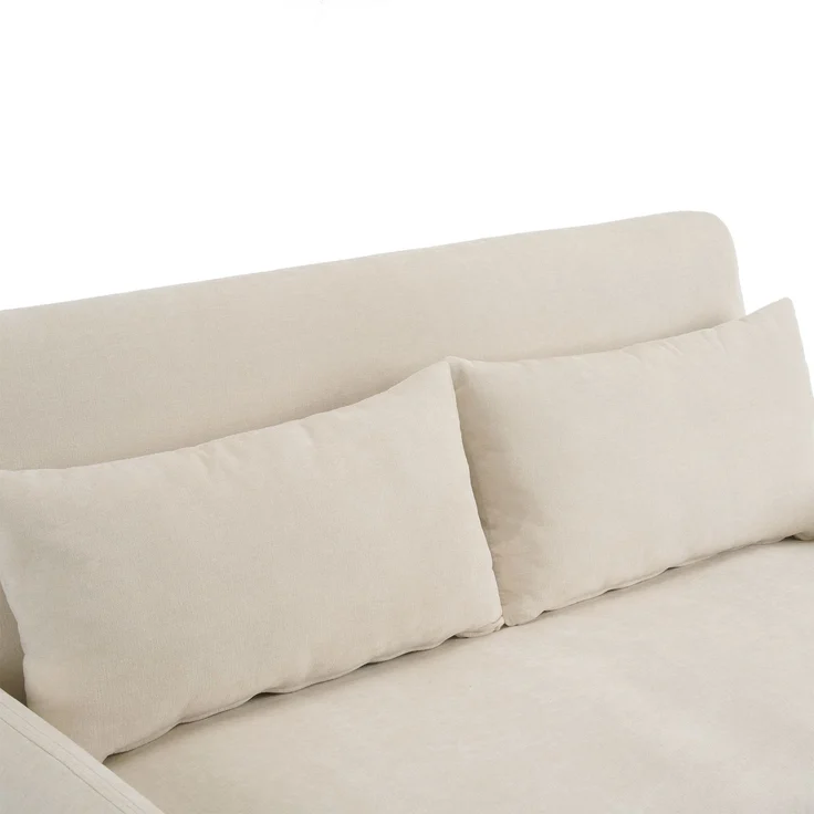 ZUBALIYA Schlafsofa 163x81 cm, mit USB - Anschluss, mit Ausziehbett, mit Chenille - Bezug, mit Samtbezug, mit Schaumstoffpolsterung, Weiß – Bild 20