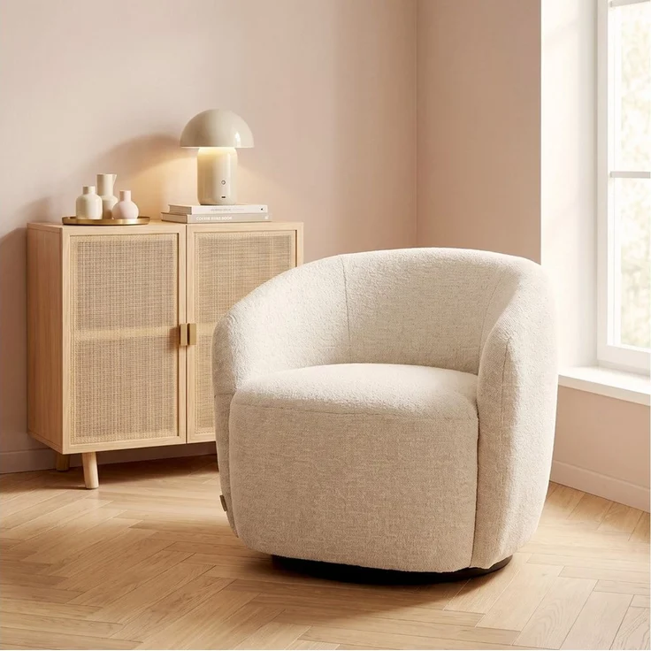 LeGer Home by Lena Gercke Drehsessel ZAYRA Lese-Sessel, TV-Sessel, Loungesessel, 360° drehbar, Webstoff – Bild 1