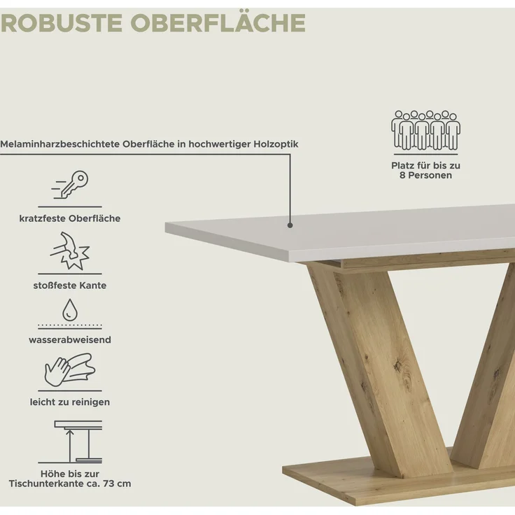 Motion Esstisch in Kaschmir Nachbildung – Bild 8