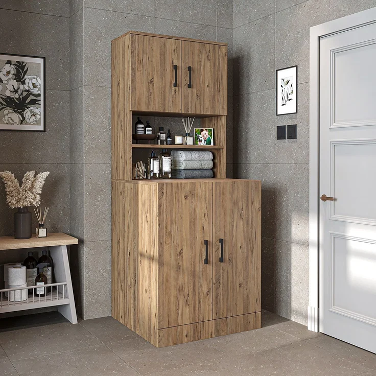 Skye Decor '1015.55' Waschmaschinenunterschrank, Atlantik-Kiefer, 70 x 180 x 67 cm – Bild 1