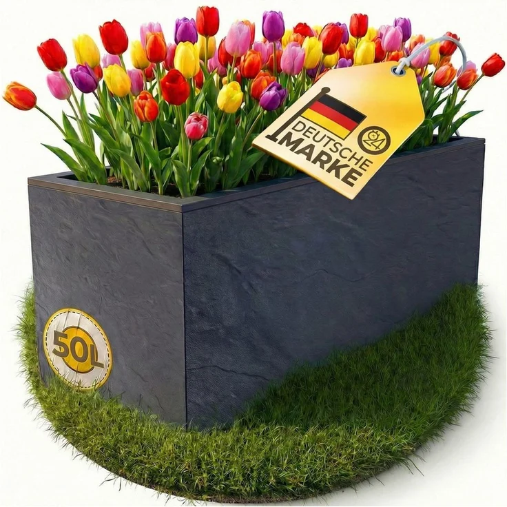 ONDIS24 Pflanzkübel Ondis24 Blumenkübel Vulkano, 50L Blumenkasten (1 St), mit cleverem Wasserspeicher am Boden – Bild 3