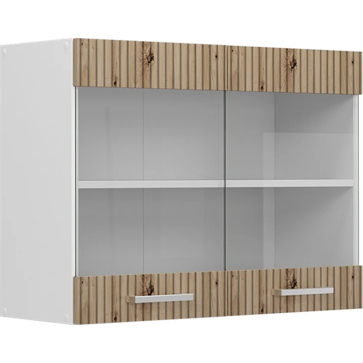 Küchenfront R-Line Artisan-Eiche 79.2 x 59 cm Möbelfront für den Hängeglasschrank Vicco – Bild 5