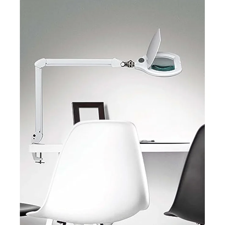 MAUL LED-Lupenleuchte Maulcrystal, stufenlos dimmbar, 17 Watt, Metall, weiß, 3 Dioptrien-Linse, 360° drehbar, 1868 Lumen – Bild 5