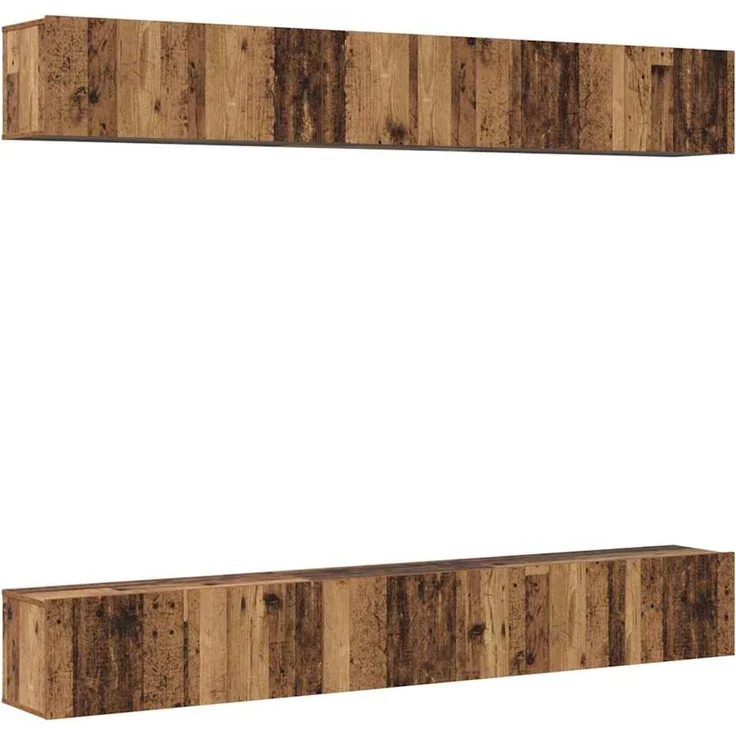 vidaXL TV-Schrankset Wandmontiert 6 pcs Altholz Holzwerkstoff 3393474 – Bild 1