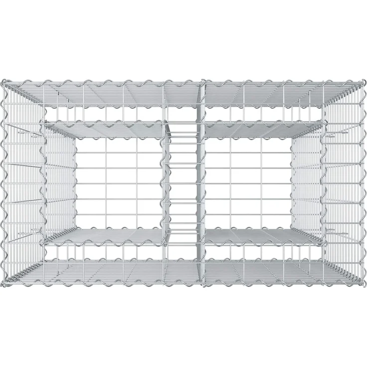 vidaXL Gabionen-Hochbeet 90 x 50 x 80 cm Verzinkter Stahl Silber 42033327 – Bild 8