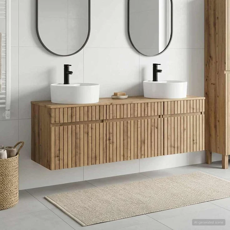vidaXL Badezimmerschrank-Set 3 stk. Artisan-Eiche 157 x 44,5 x 82 cm 3405756 – Bild 1