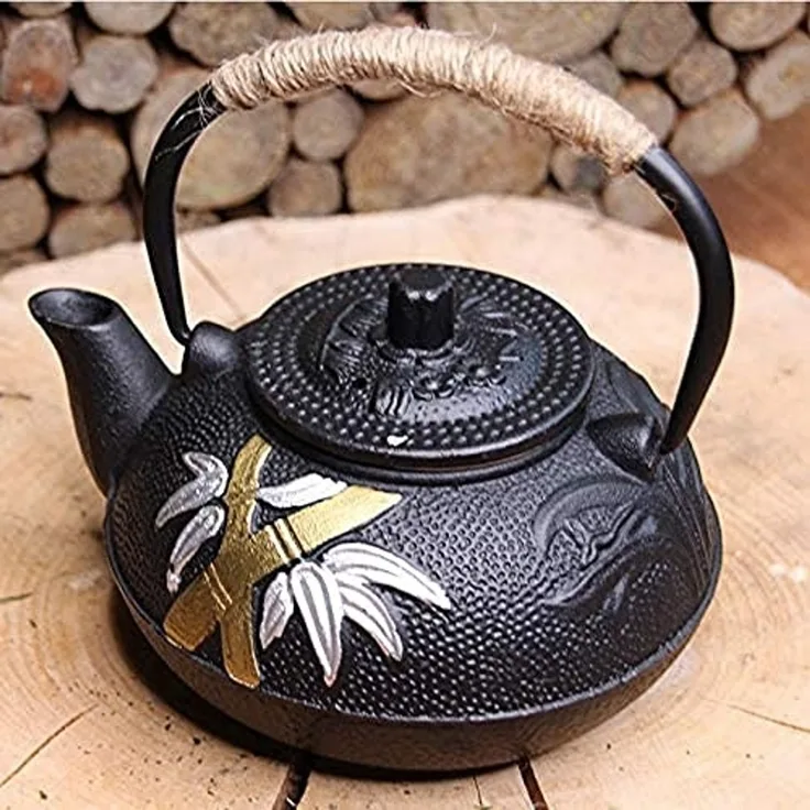 Teasoul Schwarzen Gusseisen Teekanne 600 ml Ist Ein Accessoire, Das Sie Die Wärme Der Infusion, mit Praktischen Stahl FiLiterer Pflegen Kann, None