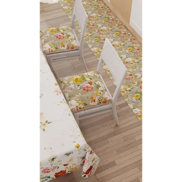 PETTI Artigiani Italiani - Teppich für Küche, rutschfest und waschbar, 52x480 cm, florales Design 06 Taupe 100% Made in Italy – Bild 5