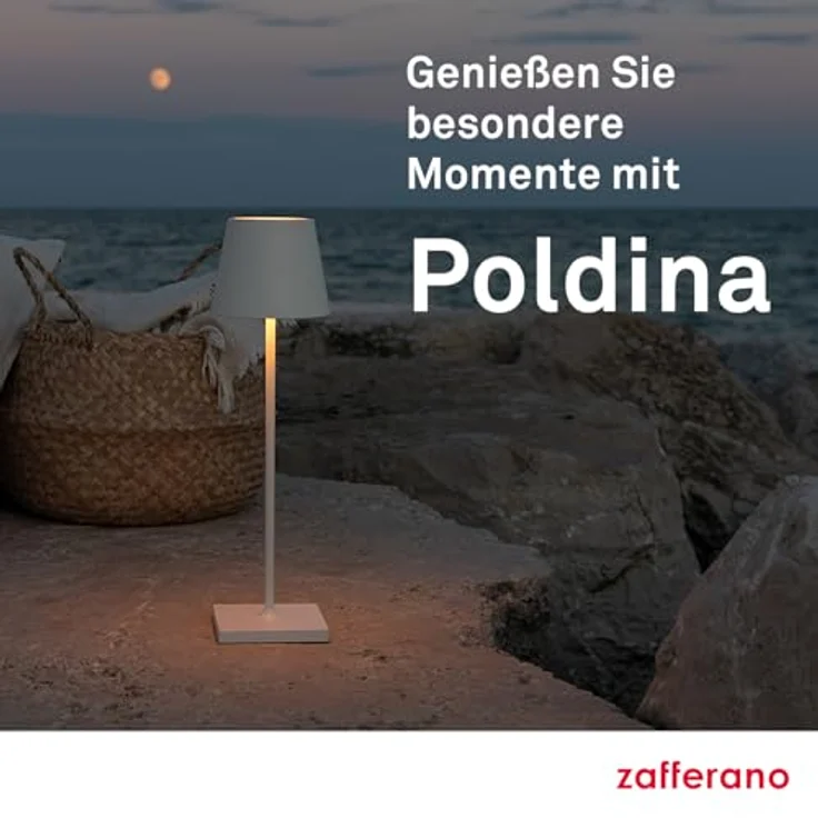 Zafferano, Poldina Pro Lampe, Kabellose, Wiederaufladbare Tischlampe mit Touch Control, Auch für den Außenbereich Geeignet, Dimmer, 2200-3000 K, Höhe 38 cm, Farbe Corten – Bild 9