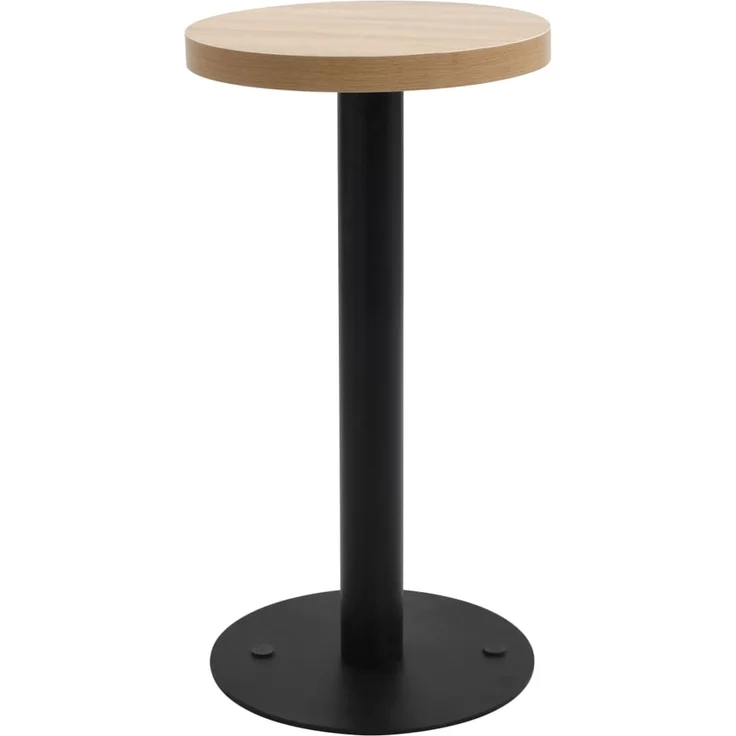 Bistrotisch FLORI rund Hellbraun/Schwarz 40 cm MDF | Esstisch kleiner Tisch Cafe Gartentisch Balkontisch Outdoortisch – Bild 1