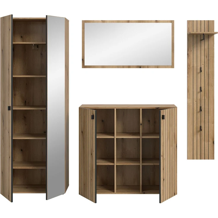Garderobenkombination (B/H/T: 237x192x37 cm) in Evoke Oak Nachbildung – Bild 3