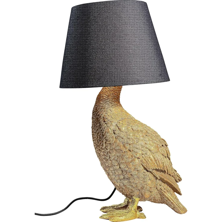 Kare Design Tischlampe Animal Duck Gold/Braun, Entenleuchte, Tiermotiv, Dekoleuchte, Tischleuchte, Schreibtischlampe Kinder, Lampe für Wohnzimmer, Schlafzimmer, 53 x 31 x 31 cm (H/B/T) – Bild 6